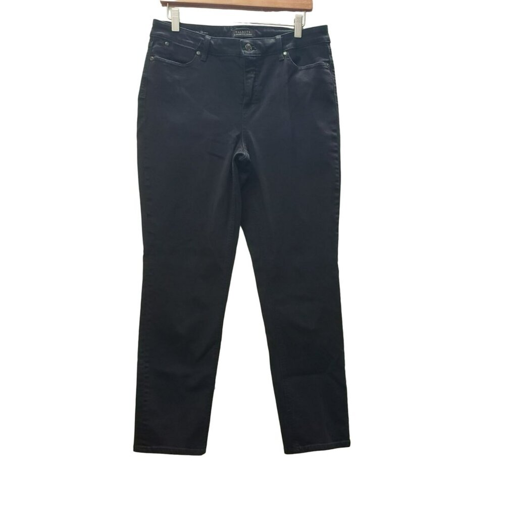 Talbots Slim Ankle Flawless Five-Pocket Jeans, Black Denim, Women's Size 10